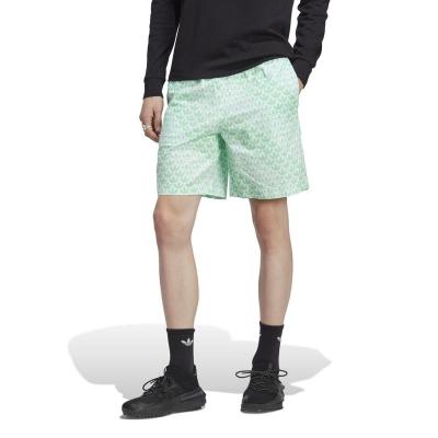 运动潮流短裤男修身跑步训练宽松工装五分裤绿