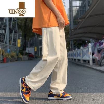 YANXU裤子男士夏季薄款日系潮牌高街宽松直筒夏天男生运动休闲长裤