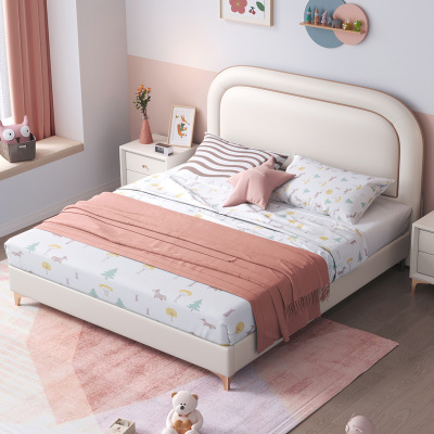 兰秀家居 儿童床女孩男孩单双人床现代简约青少年皮艺全软包实木学生公主床童趣储物儿童房卧室家具