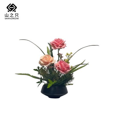 山之只 创意花艺茶枚月季 MZ0191 个