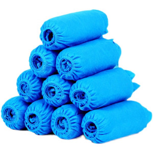 安美尚 一次性鞋套防尘耐磨防滑脚套 100包蓝色100B