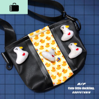 原创设计印花拼接可爱清新立体小鸭子玩偶男女潮斜挎包NEW LAKE 黑色女斜挎包