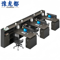 豫龙都 屏风办公桌 三人+椅 套