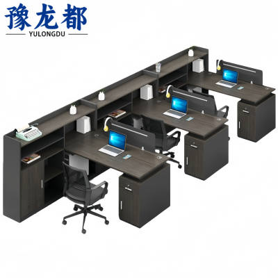 豫龙都 屏风办公桌 三人+椅 套
