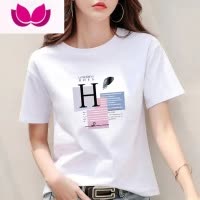 七斓白色短袖t恤女夏季2023新款韩版宽松显瘦打底衫圆领百搭上衣