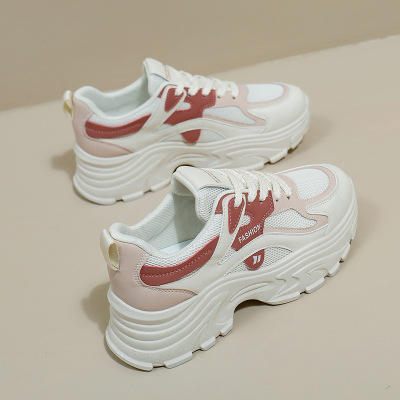 ins韩版厚底老爹鞋2025春季新款街拍学生跑步运动鞋增高休闲
