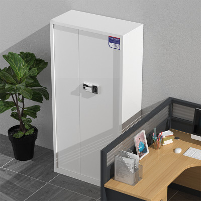 绵冠保密柜文件柜双保险铁皮柜办公资料柜档案柜钢制防盗密码柜灰白 智能密码锁通门保密柜