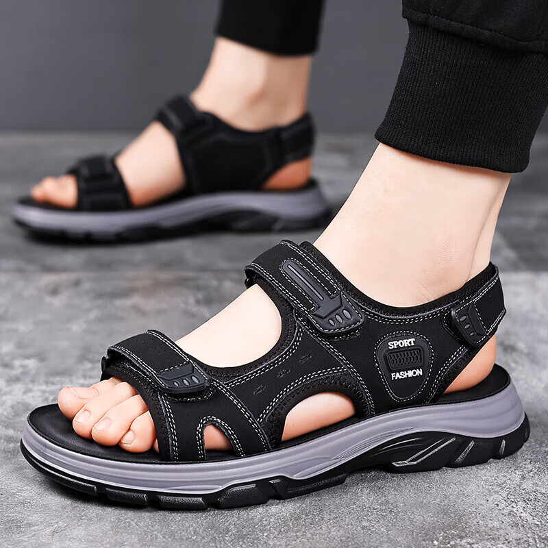 凉鞋男士夏季新款透气防滑休闲沙滩鞋户外耐磨软底凉拖鞋