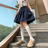 日系半身裙子女夏季薄新款小个子a字短裙中长款五分显瘦伞裙_57