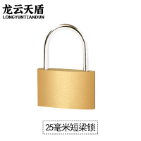 龙云天盾黄铜挂锁防水防锈栏栅门挂锁铜锁头门锁铜锁储物柜宿舍柜子锁25mm短梁