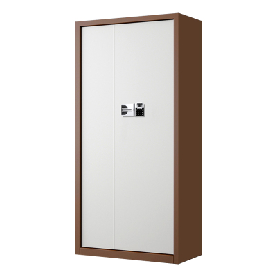 DXBG指纹电子保密柜钢制密码文件柜档案柜矮柜保密资料柜办公柜通门咖白色:国保指纹锁