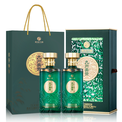 习酒九州美景宝石绿 送礼礼盒 酱香型白酒 53度500ml*2瓶贵州习酒