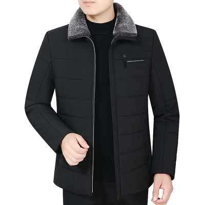 NEWLAKE新款中老年人棉衣男父亲冬季加绒加厚翻领短款外套爸爸保暖棉袄子棉衣