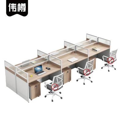 伟樽屏风工位六人位带柜360*120*110cm套