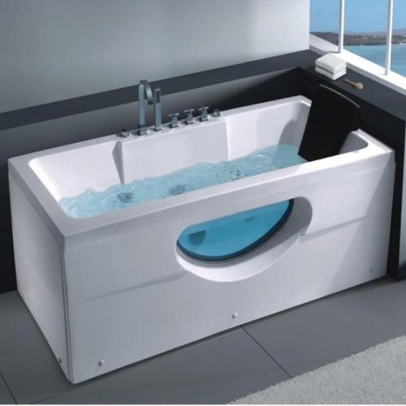 普通家用冲浪按摩恒温加热浴缸亚克力1.4-1.8米单人玻璃浴盆波迷娜BOMINA