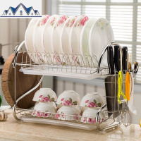 [创业]双层碗架厨房置物架碗碟沥水架碗筷收纳盒晾放碗架收纳冬 三维工匠