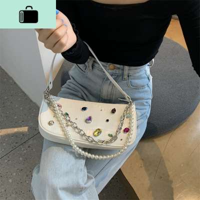 钻石腋下包百搭珍珠链条手提包女2020新款单肩时尚包潮NEW LAKE女士单肩包