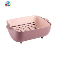 抖音双层家用塑料洗菜盆火锅拼盘蔬菜篮子水果盘镂空厨房 FENGHOU 北欧蓝洗菜篮洗菜篮