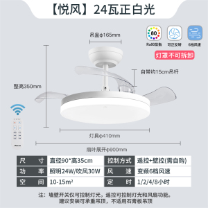 雷士照明风扇灯主客厅餐厅卧室灯吊扇灯家用吊灯现代简约电扇灯具