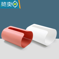 敬平纸巾盒厨房壁挂式创意抽纸盒家用客厅餐巾纸免打孔厕所卫生间收纳 北欧粉+北欧白