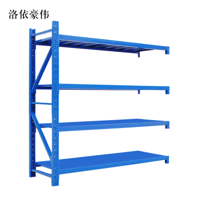 洛依豪伟承重200kg货架置物架钢制货架蓝色主架长150宽50高200CM