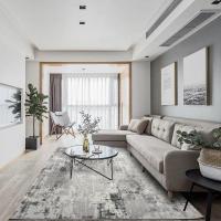 家柏饰(CORATED)北欧地毯客厅茶几地毯简约现代客厅地毯垫抽象黑灰色地毯美式地毯