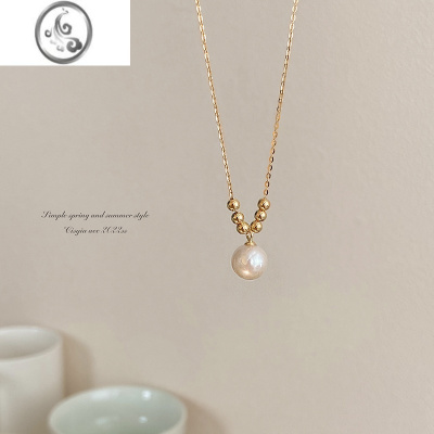 JiMis925银银项链女款轻奢小众淡水珍珠颈链锁骨链2023新款