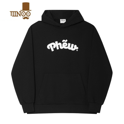 YANXU发泡印花连帽卫衣男女美式复古潮牌上衣情侣外套休闲帽衫