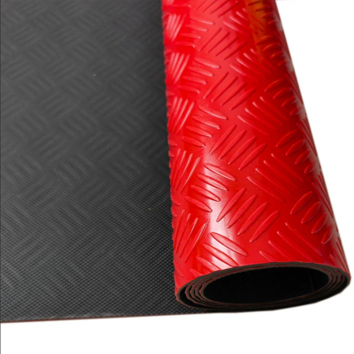 臻远 ZY-DT041橡胶防滑阻燃地垫车间仓库地板垫走廊地毯 红色0.9米宽1米长