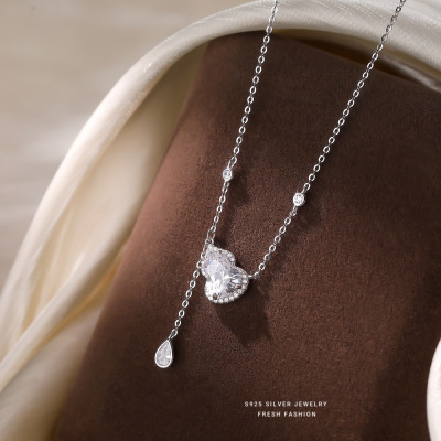 S925纯银精致爆闪葫芦项链女高级感轻奢小众锆石吊坠2025新款首饰送女朋友老婆情人节七夕生日礼物
