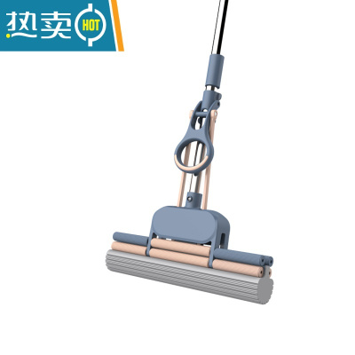 敬平滚轮式海绵拖把家用一拖净干湿两用吸水拖把免手洗懒人胶棉式拖布