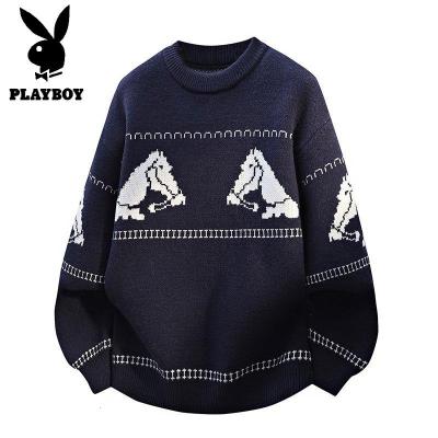 花花公子新款高品质[新款]2025年秋冬款圆领针织毛衣男