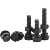 中锦科技 4.8外六角螺丝螺母装M10*45mm[螺栓+螺母+平弹垫]套