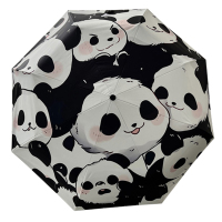 手动钢骨玻纤 加厚黑胶伞布 橡胶漆手柄 YF-W2024001 晴雨两用伞