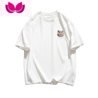 七斓美式潮牌短袖t恤女2022年夏季宽松ins潮chic港味复古半袖上衣