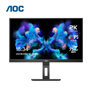 AOC电脑显示器Q27P2U 27英寸2K高清 75Hz 广视角IPS旋转升降 家用设计办公TUV低蓝光爱眼显示屏台式电脑显示器
