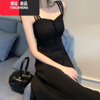 YIBUSHENG大码胖MM季新款吊带裙子法式气质遮肚子减龄长裙高级感连衣裙女