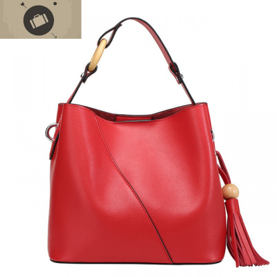 真皮包包2020新款欧美水桶包简约时尚百搭手提包斜挎包单肩女士包艾狄伊娃手提包