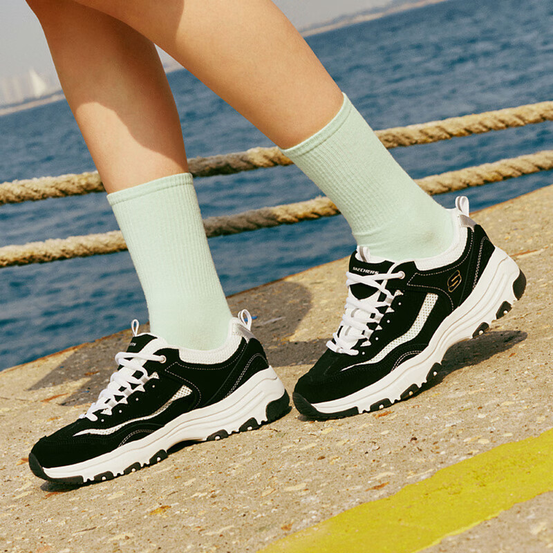 斯凯奇女款休闲熊猫鞋88888250/BKW-6.5双