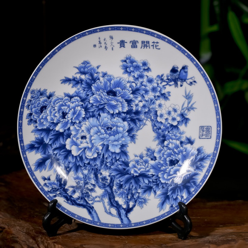 瓷盘看盘装饰工艺品 陶瓷盘画 三维工匠 金陵十二钗
