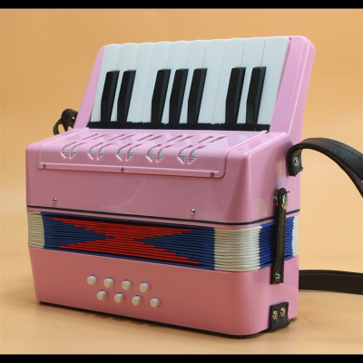 8贝斯17键儿童初学手风琴乐器儿童早教男女孩乐器玩具送教程曲谱红色送口琴教程檫琴布