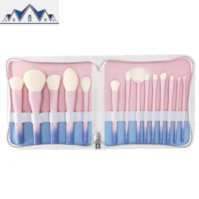 14支渐变色化妆刷包套装pu皮化妆刷袋收纳包便携美妆工具套装刷子 三维工匠