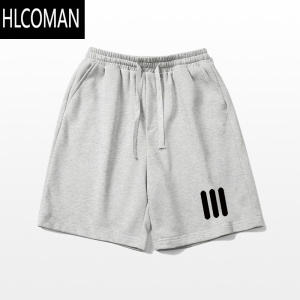 HLCOMAN美式潮牌高街三条杠条纹休闲宽松短裤男款夏季篮球运动百搭五分裤