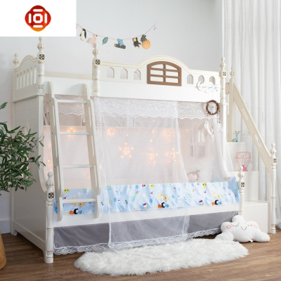 子母床蚊帐魔术贴儿童上下床带书架蚊帐1.2米1.5下铺梯形高低双层三维工匠