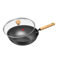 倍科&康巴赫联名KGS-C32BA 深氮深层防锈精铁锅家用平底炒锅 无涂层不易粘锅