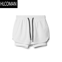 HLCOMAN2022春季新品男士运动休闲双层梭织假美式篮球健身排汗短裤