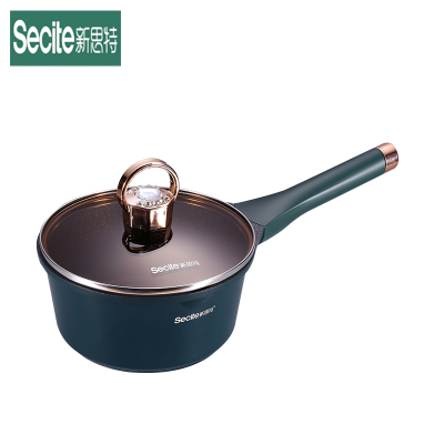 新思特墨绿色钻石系列奶锅辅食锅热奶煮粥轻奢18cm奶锅ml-1801a