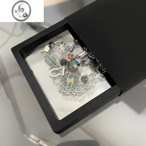 JiMi地球仙人掌长款拼接项链男小众设计感嘻哈风ins潮配饰百搭中性女 地球仙人掌项链周长65cm