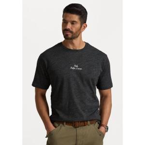 Ralph lauren刺绣logo短袖t恤男黑色marl直筒常规修身纯色圆领透气夏季