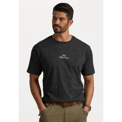 Ralph lauren刺绣logo短袖t恤男黑色marl直筒常规修身纯色圆领透气夏季